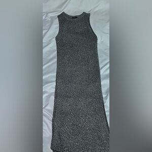 NWOT Forever 21 Charcoal Gray Sparkle Sleeveless Knit Sweater Dress